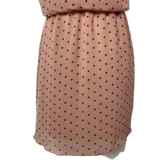 Sweet Storm Mauve Pink Black Polka Dot Blouson Dress Size S - Picture 9 of 12
